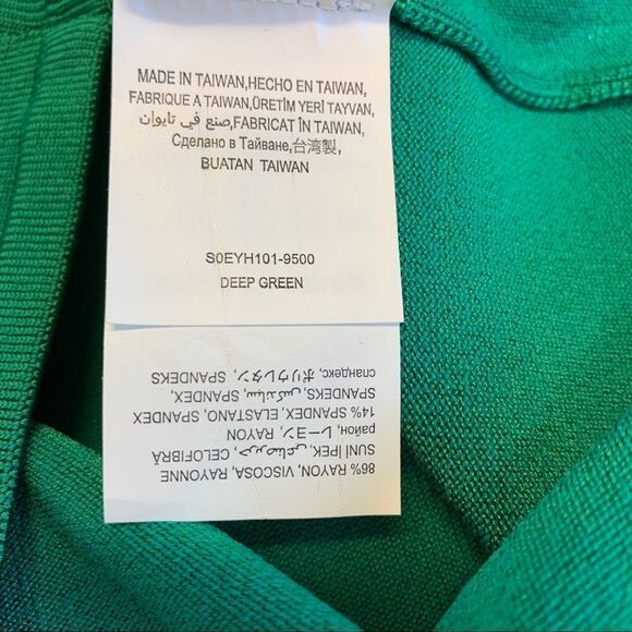 Bebe green caged cutout stretch bandage dress Sz M - Picture 7 of 13